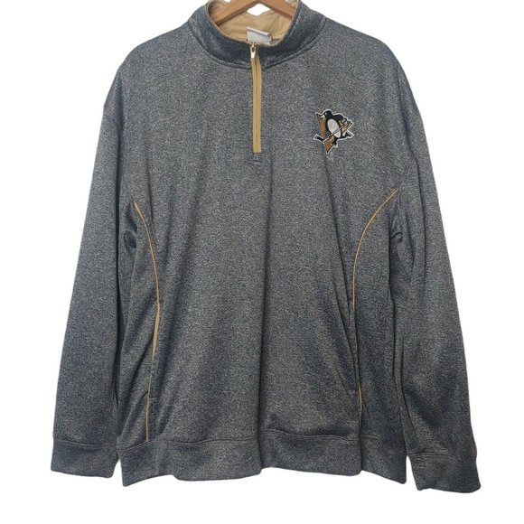 Pittsburgh Penguins NHL Knights Apparel Men XL Sweatshirt Pullover 1/4 Zip Gray - Picture 1 of 8